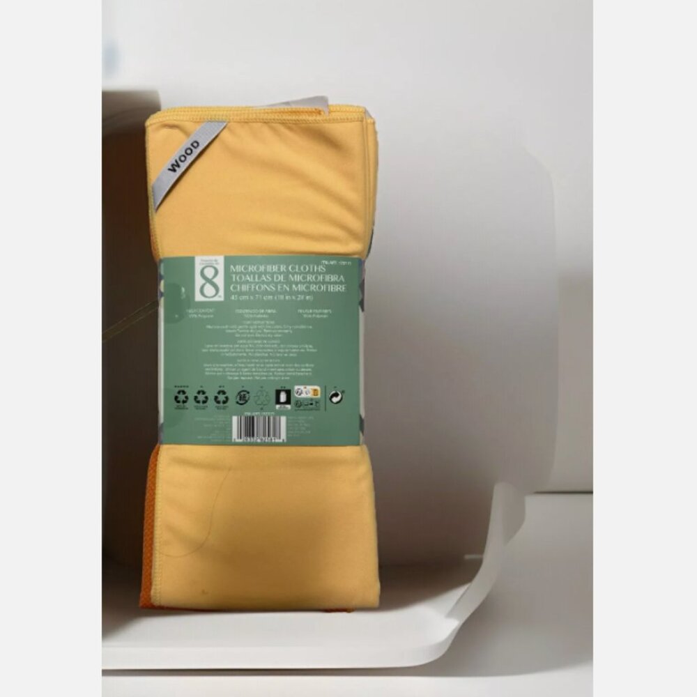Microfiber Cleaning Cloths 8-Piece Set, Multi-Colors, 18" x 28" - Picture 3 of 4